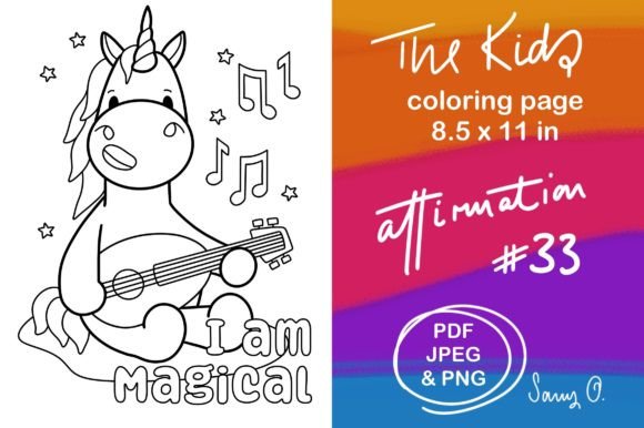 Affirmations Unicorn Guitar Magical KDP: Beyond a Font