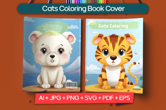 Cats Coloring Book Cover: Your Template for Custom Designs