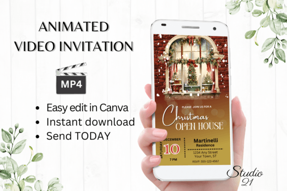 Effortless Animated Christmas Open House Invites