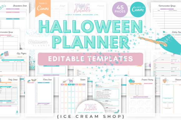 Halloween Planner Canva Templates | ICE for Effortless Party Design