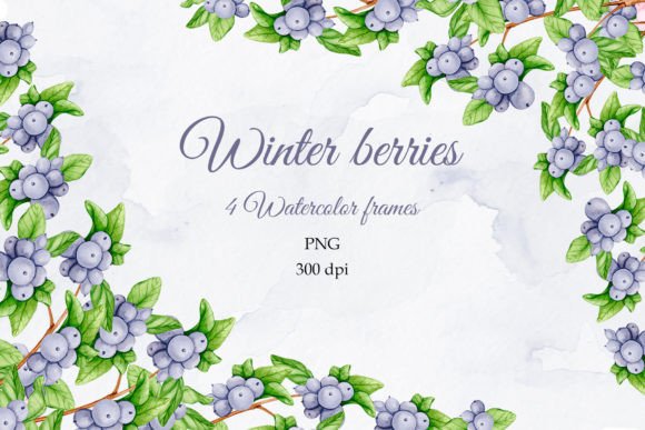 Winter Berries: Digital Frames for Seasonal Design
